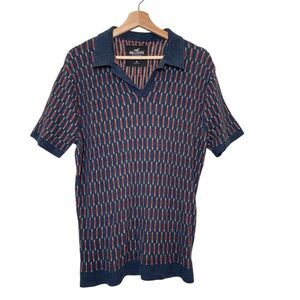 Hollister California Men’s Medium Black Pinstripe Polo Coogi Vibe T- Shirt Blue